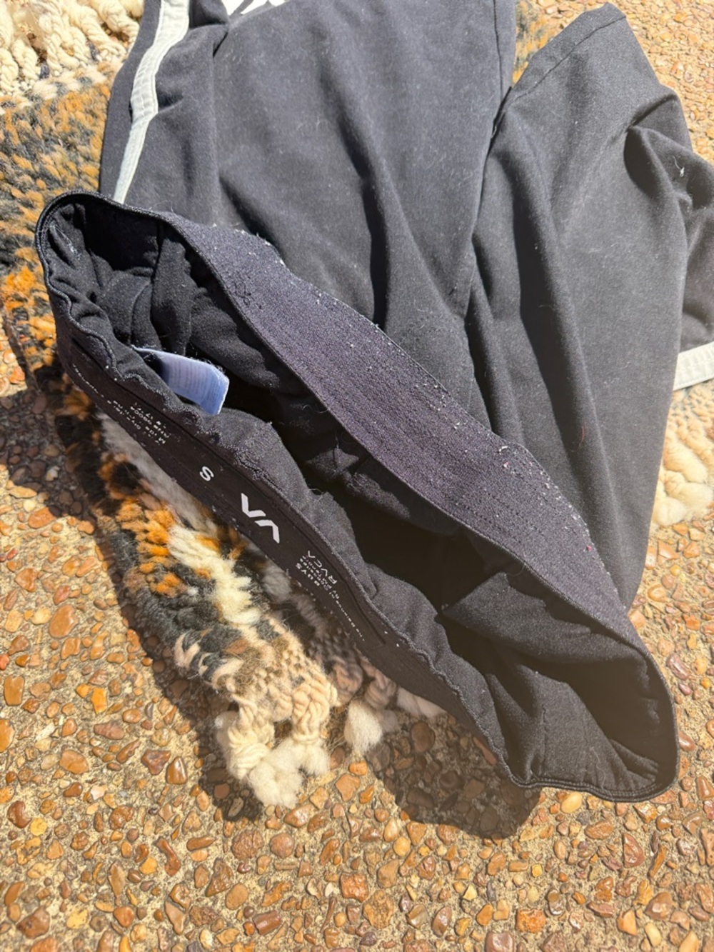 Boys RVCA Black Athletic Shorts with Gray Trim - Picture 8 of 16